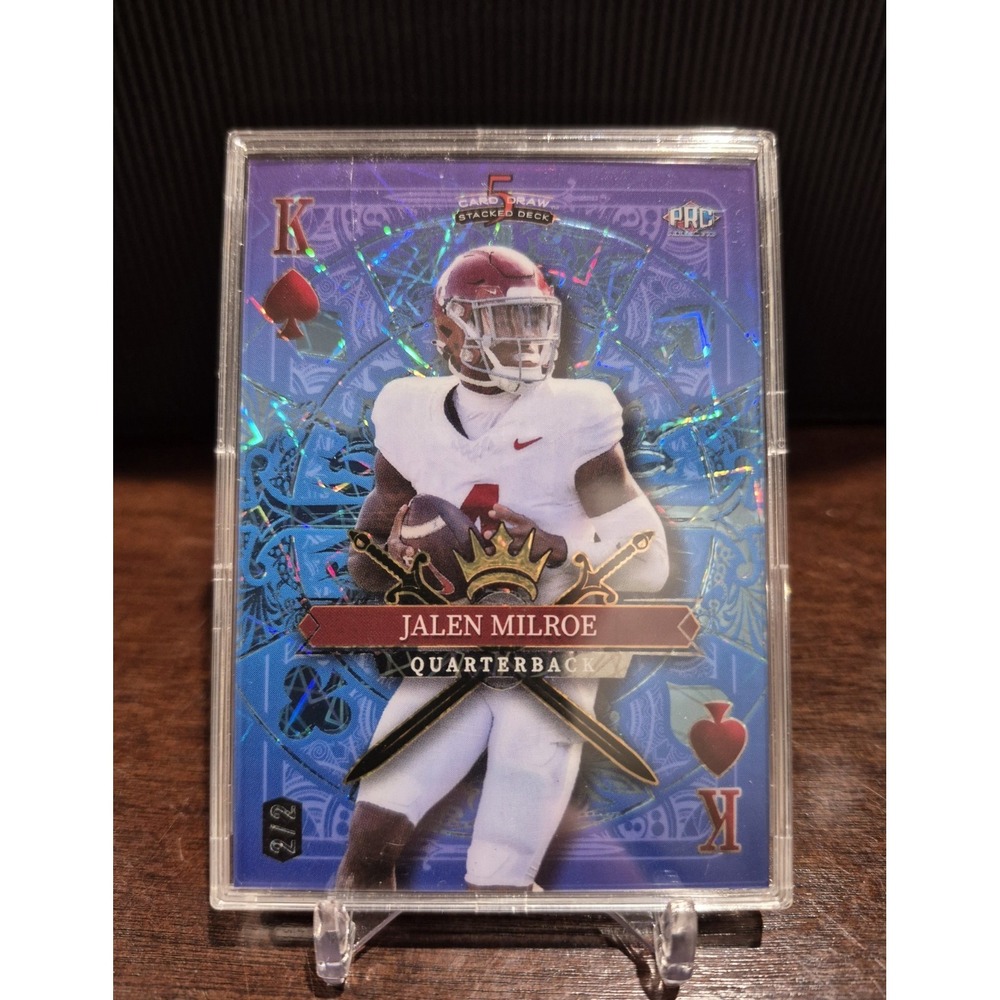 2024 Wild Card 5 Card Draw Jalen Milroe King of Spades Blue Foil 2/2 Alabama